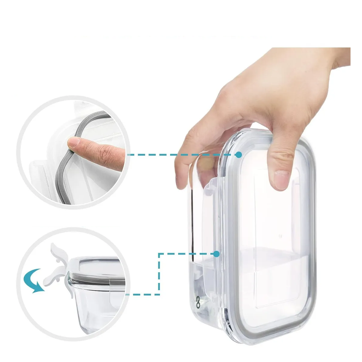Foto 3 pulgar | Juego De 8 Recipientes Contenedores De Vidrio Herméticos Eo Safe Imports Esi-19450 Transparente