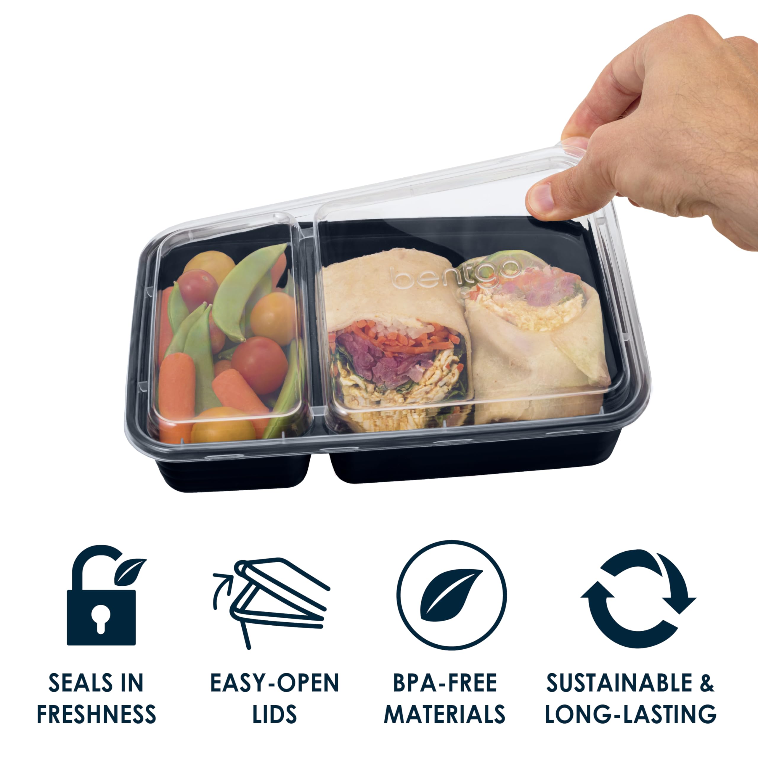 Foto 4 | Recipientes Para Preparación De Comidas Bentgo Prep, 20 Unidades, Sin Bpa, Color Azul Marino - Venta Internacional.