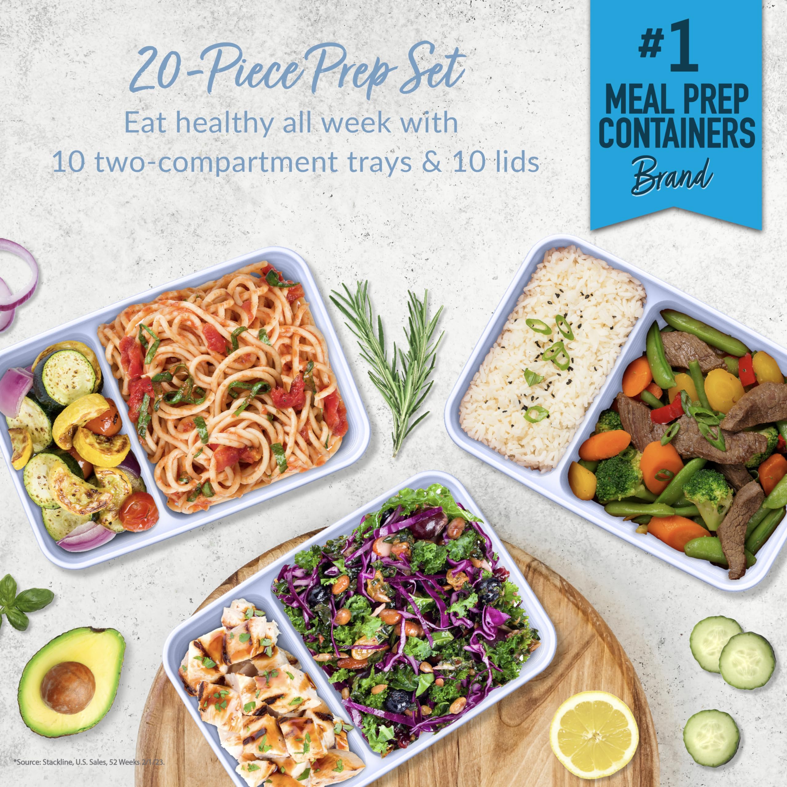 Foto 2 | Recipientes De Preparación De Comidas Bentgo Prep, 20 Unidades, Sin Bpa, Bígaro - Venta Internacional.