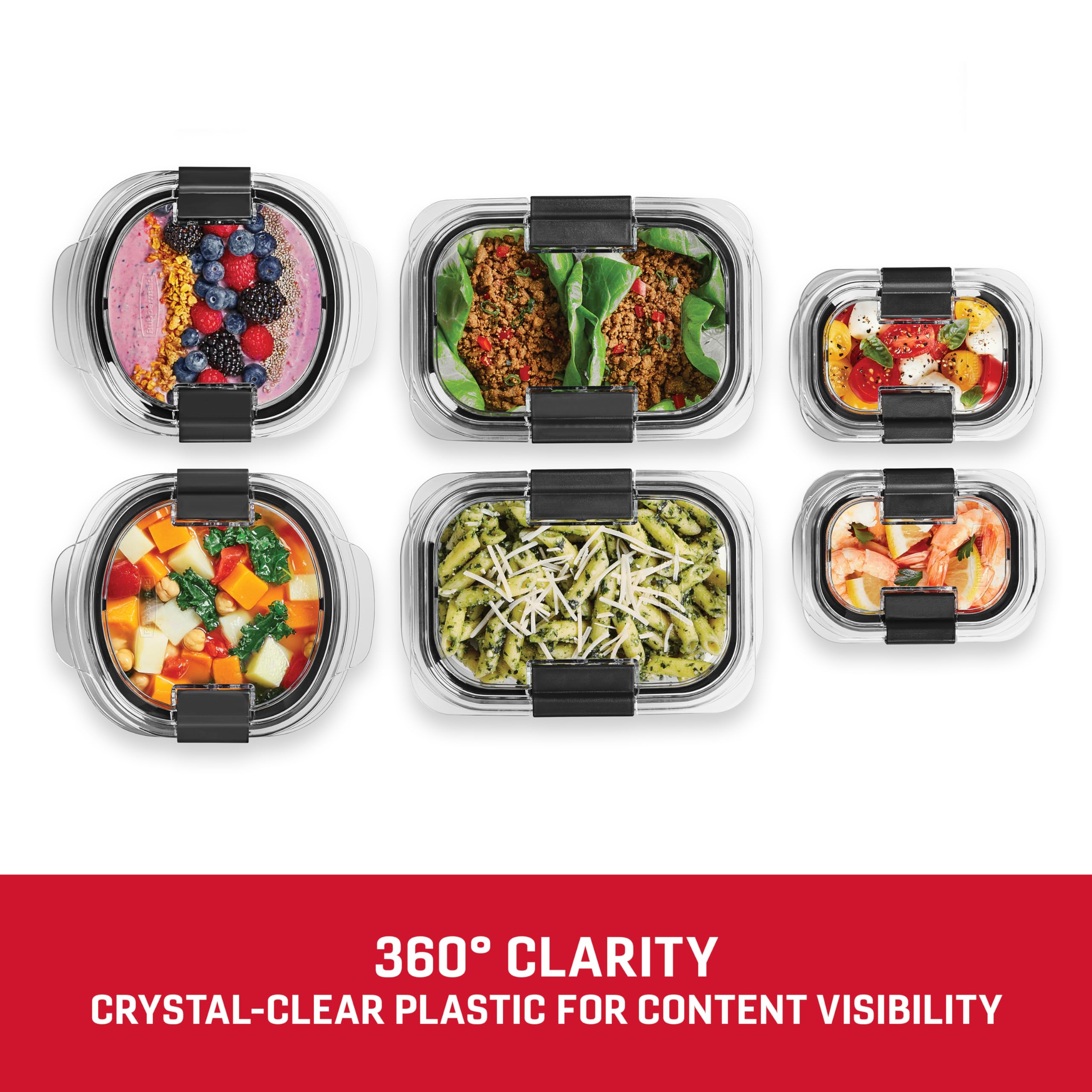 Foto 5 | Contenedores De Almacenamiento De Alimentos Rubbermaid Brilliance, Juego De 12 Piezas - Venta Internacional.