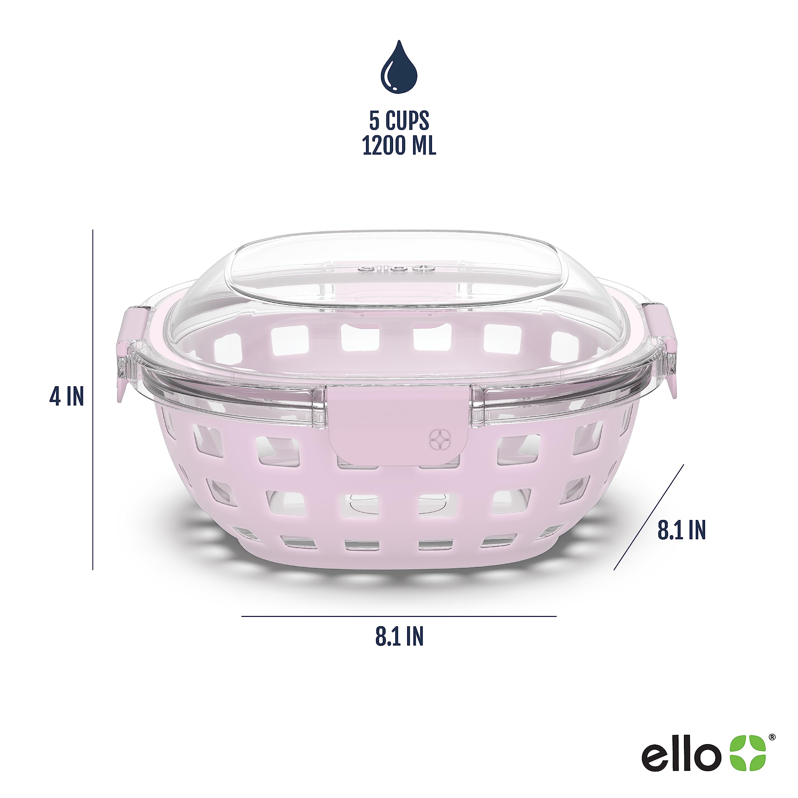 Foto 3 | Lonchera De Vidrio Para Almacenamiento De Alimentos Ello Duraglass 1.2 L - Venta Internacional.