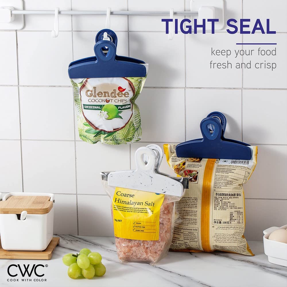 Foto 2 | Juego De 8 Clips Para Bolsas Cook With Color, Grandes Y Resistentes, Azules - Venta Internacional.