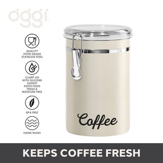 Foto 3 | Bote De Café Oggi De Acero Inoxidable, 1,8 L, Hermético, Gris Cálido - Venta Internacional.