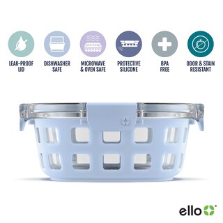 Foto 2 | Recipiente Para Preparación De Comidas Ello Duraglass De 1 Litro Con Funda De Silicona, Azul - Venta Internacional.