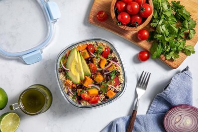 Foto 7 | Recipiente Para Preparación De Comidas Ello Duraglass De 1 Litro Con Funda De Silicona, Azul - Venta Internacional.