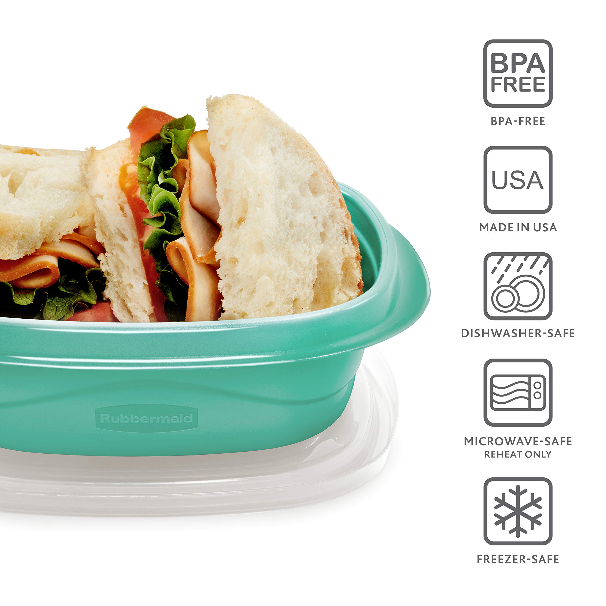 Foto 3 pulgar | Juego De Recipientes Para Almacenar Alimentos Rubbermaid, 50 Piezas, Color Verde Azulado - Venta Internacional.