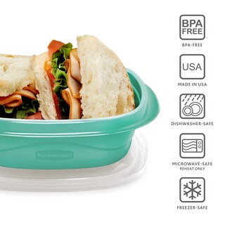 Foto 2 | Juego De Recipientes Para Almacenar Alimentos Rubbermaid, 50 Piezas, Color Verde Azulado - Venta Internacional.