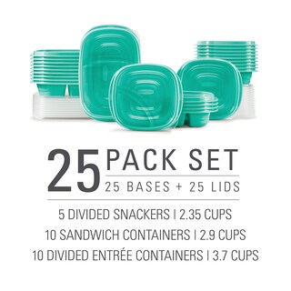 Foto 3 | Juego De Recipientes Para Almacenar Alimentos Rubbermaid, 50 Piezas, Color Verde Azulado - Venta Internacional.