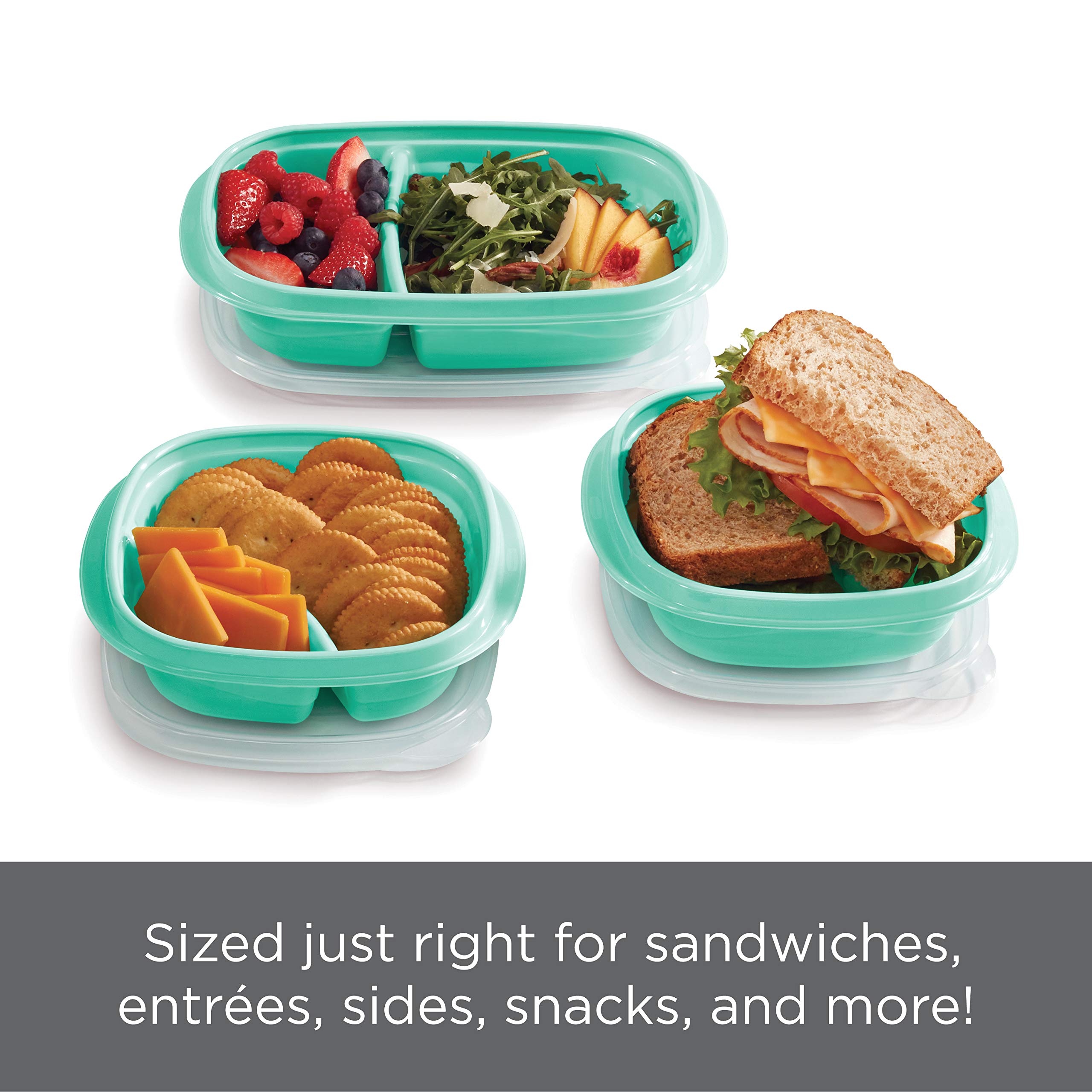 Foto 4 | Juego De Recipientes Para Almacenar Alimentos Rubbermaid, 50 Piezas, Color Verde Azulado - Venta Internacional.