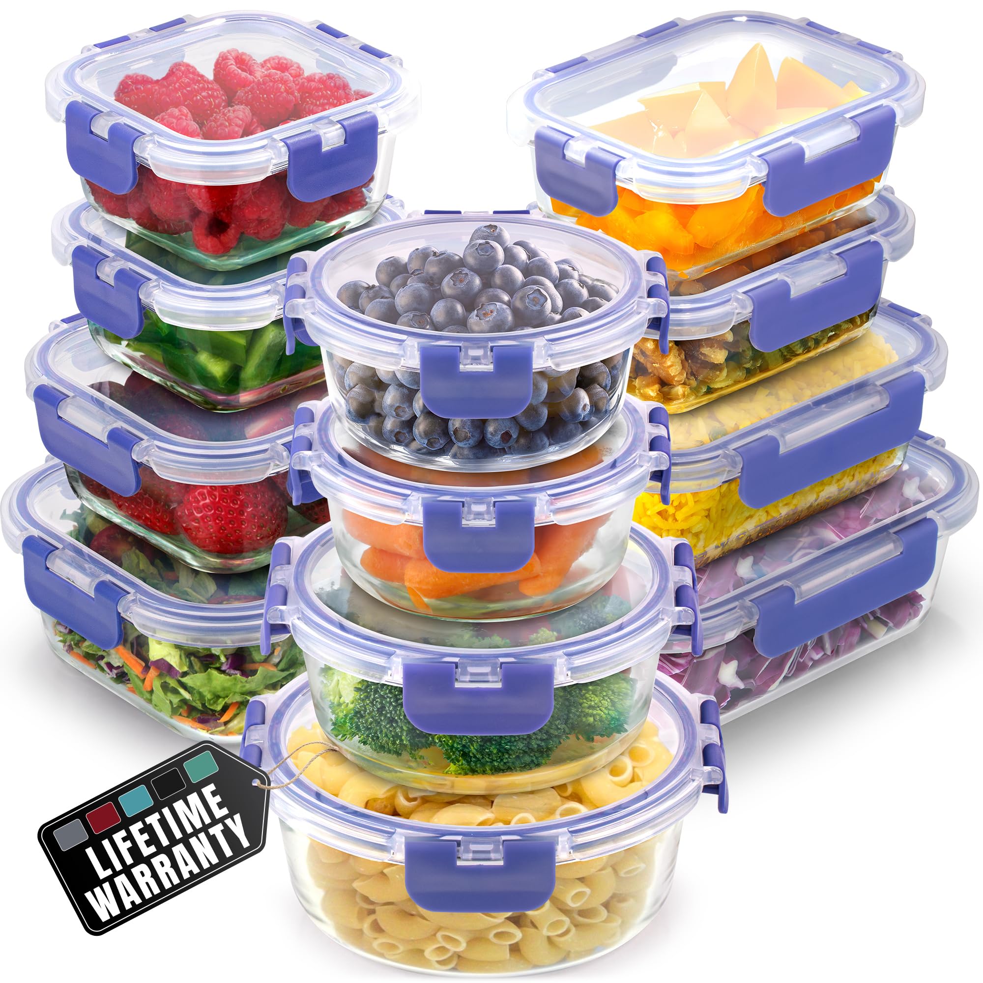 Recipientes De Vidrio Para Preparación De Comidas Zulay Kitchen, Paquete De 12 Con Tapas - Venta Internacional.