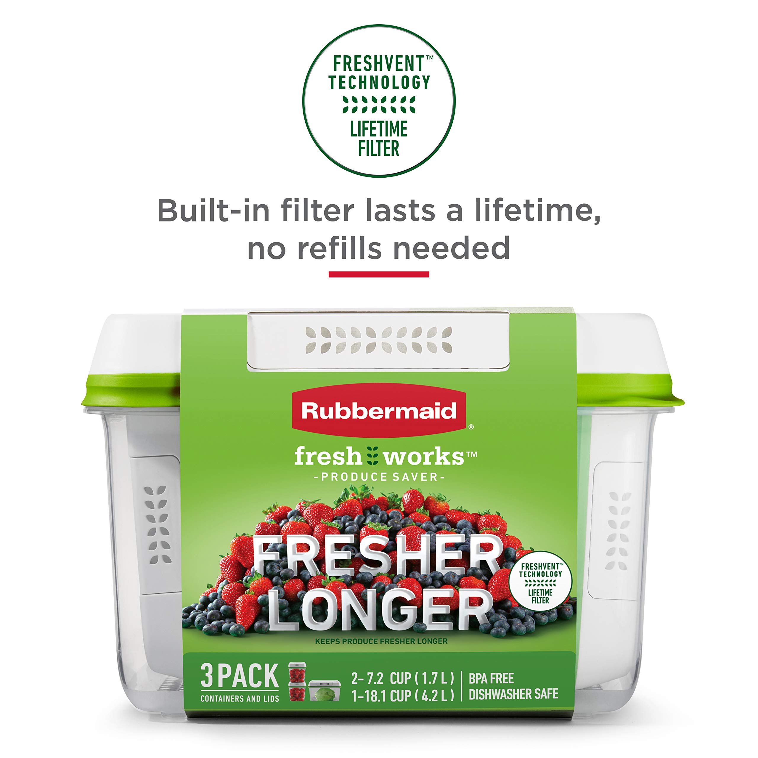 Foto 4 | Contenedores De Almacenamiento Rubbermaid Freshworks, Juego De 4 Piezas - Venta Internacional.