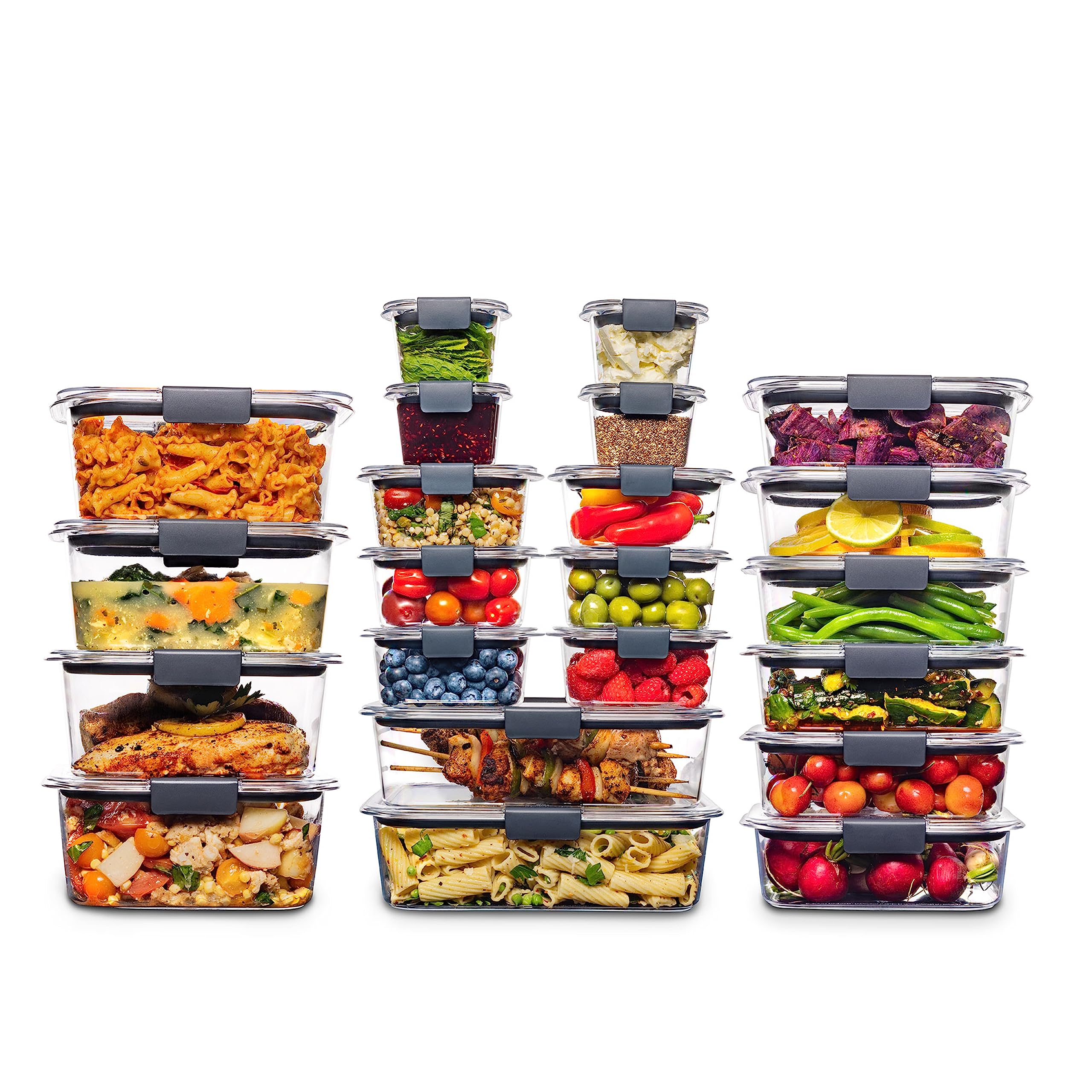 Juego De Recipientes Para Almacenamiento De Alimentos Rubbermaid Brilliance, 44 Piezas - Venta Internacional.