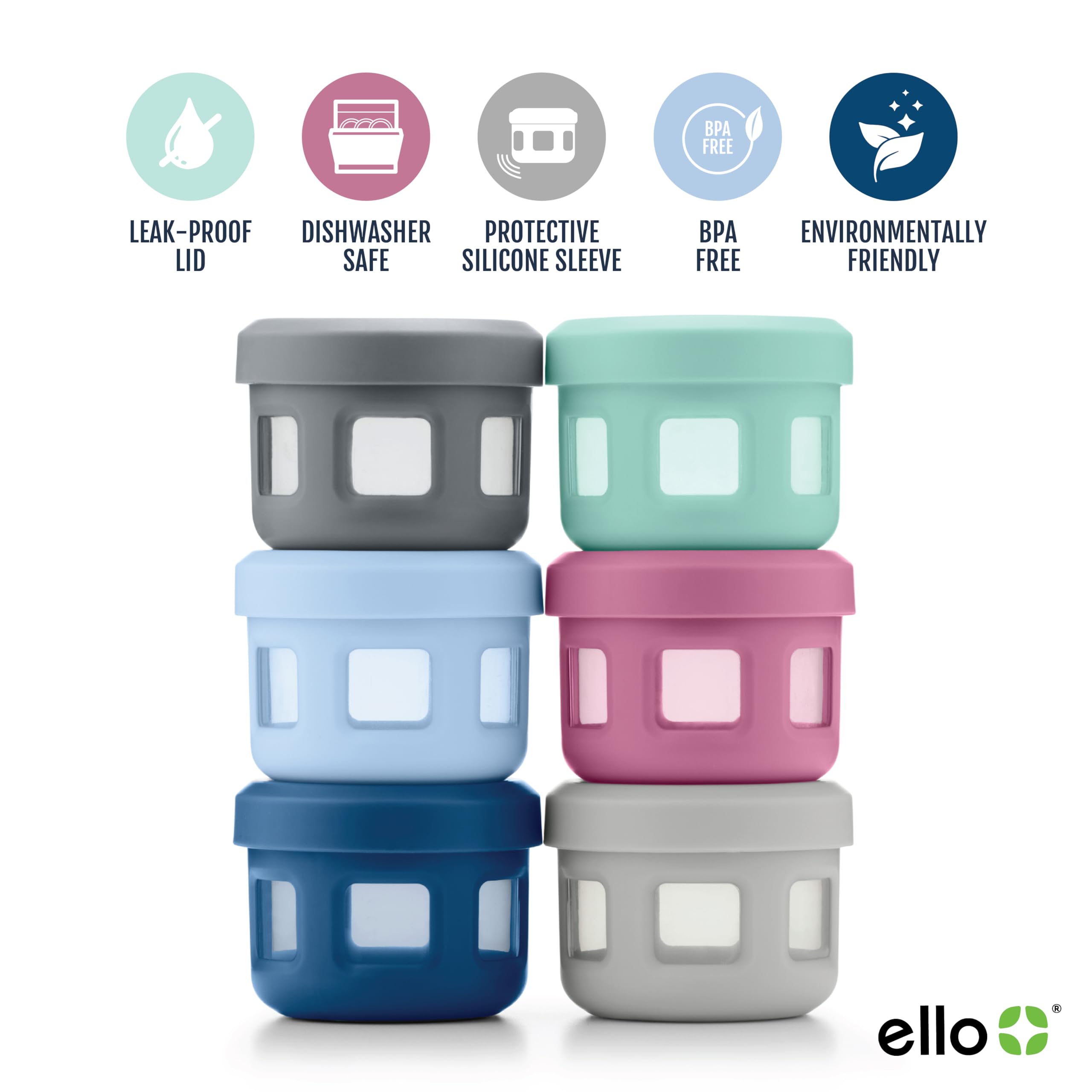 Foto 4 pulgar | Recipientes Para Condimentos Ello, Plástico Reutilizables, 120 Ml, Paquete De 6 - Venta Internacional.