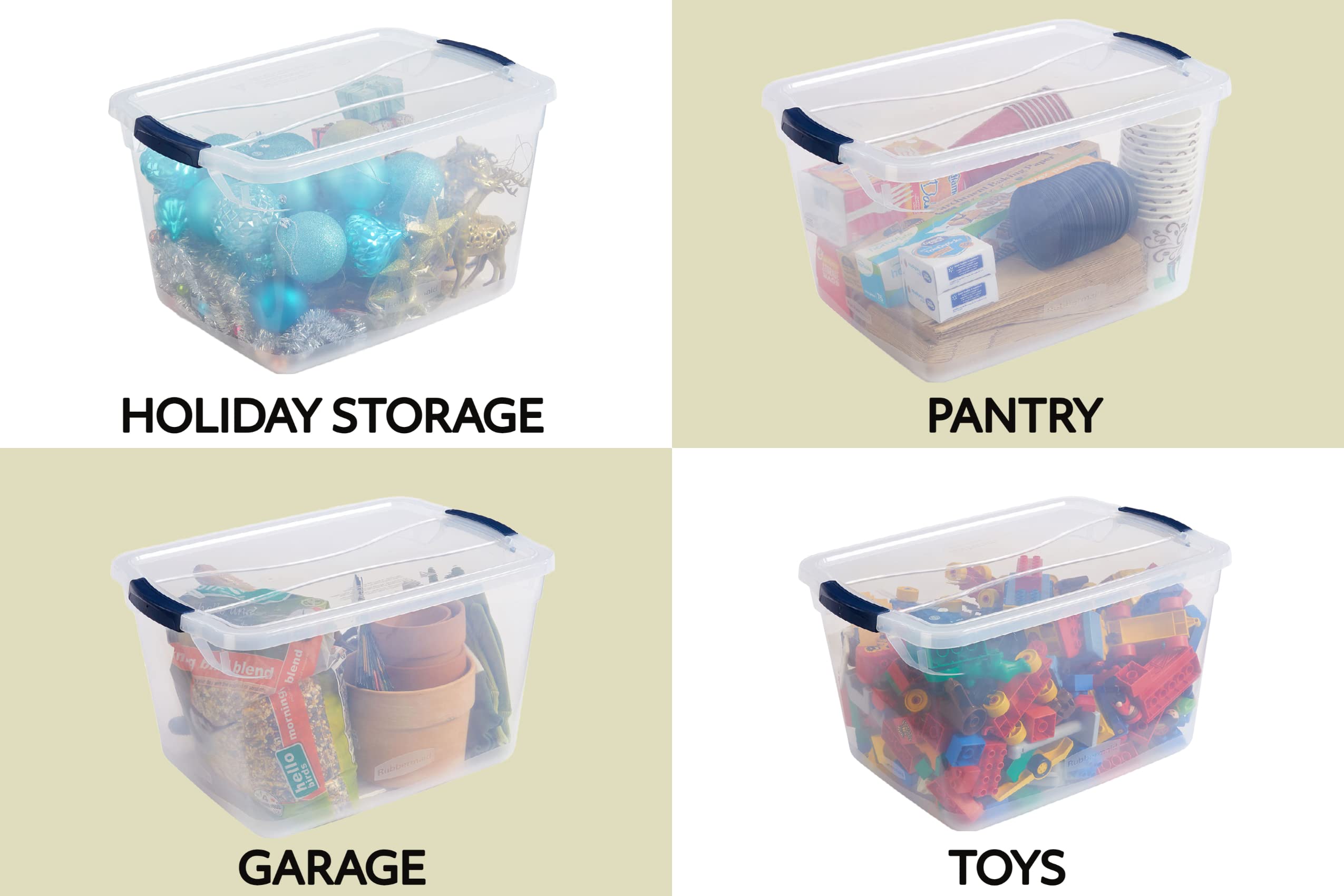Foto 7 | Recipientes De Plástico Rubbermaid Cleverstore 32 L (paquete De 6) - Venta Internacional.