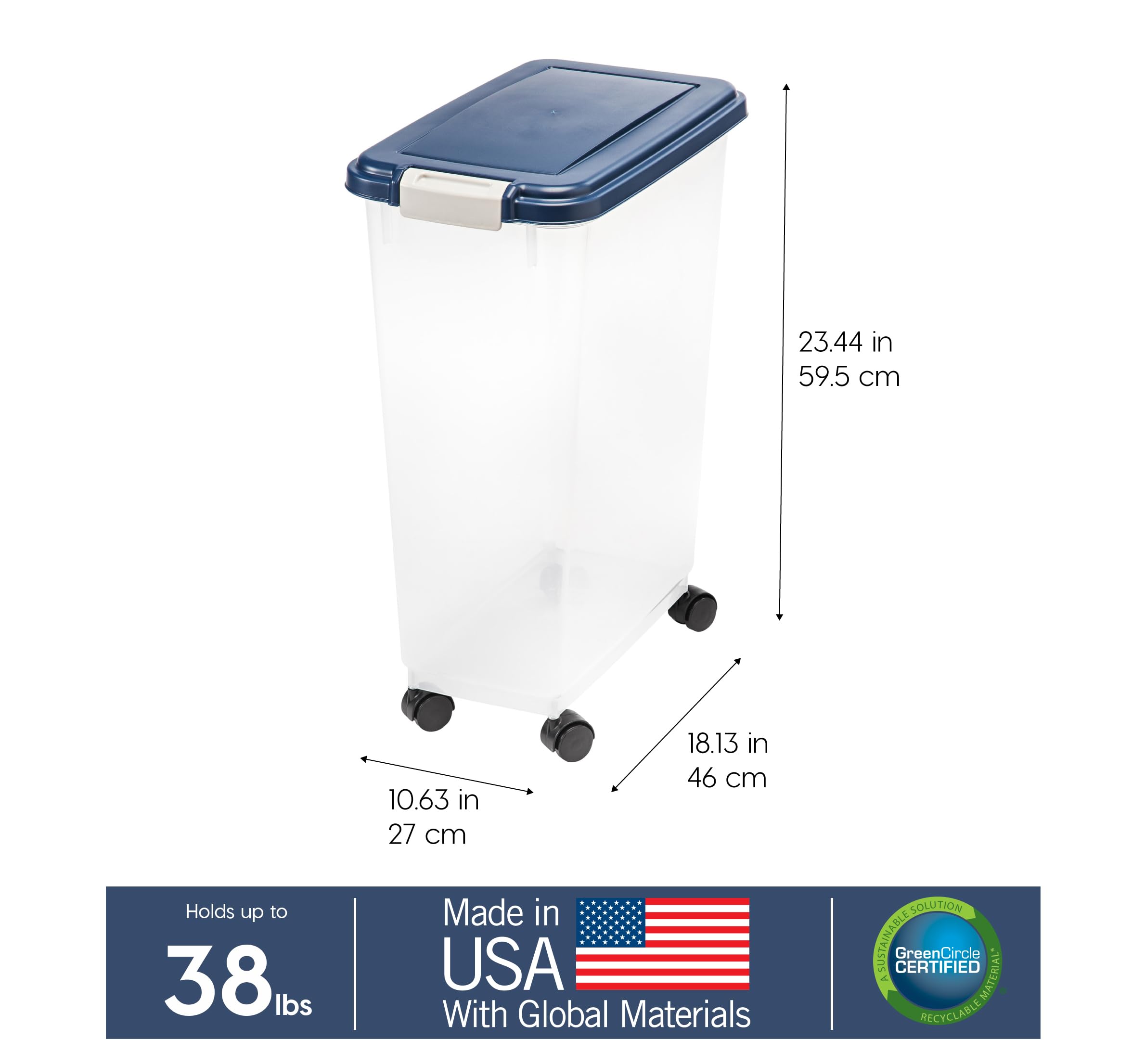 Foto 5 pulgar | Recipiente De Almacenamiento De Comida Iris Usa Hermético De 38 Kg Para Perros, Gatos Y Pájaros - Venta Internacional.