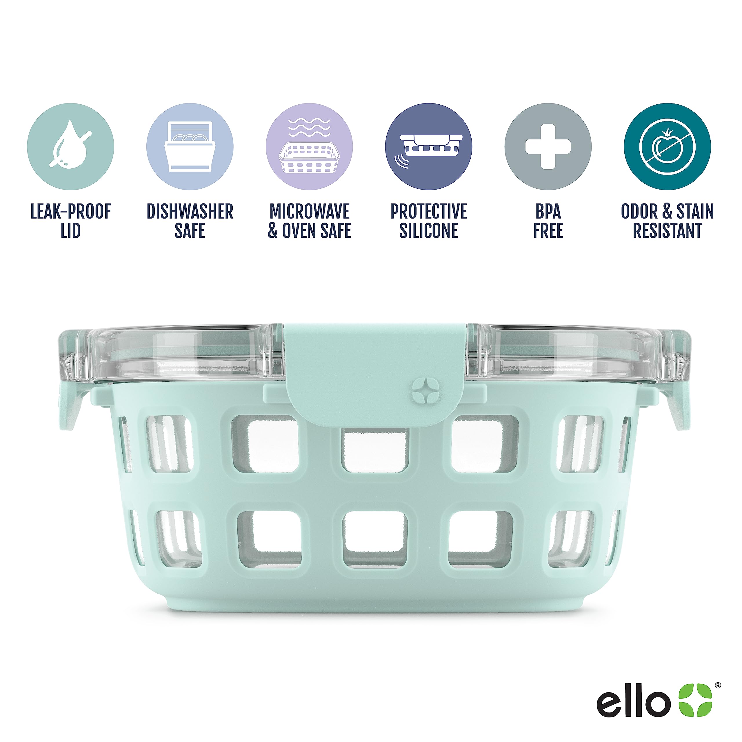 Foto 3 pulgar | Recipiente De Vidrio Para Almacenamiento De Alimentos Ello Duraglass, 800 Ml, Paquete De 5 - Venta Internacional.