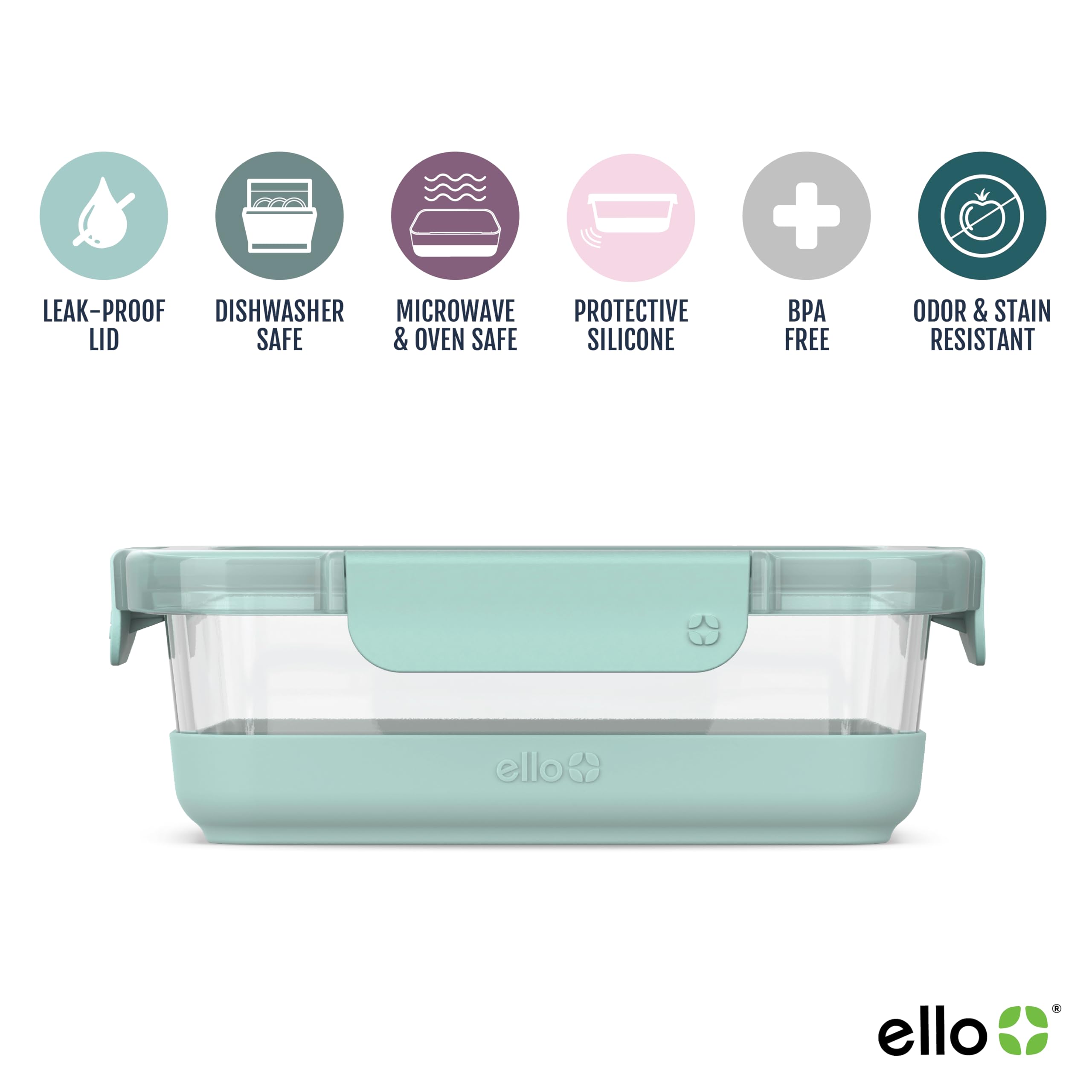 Foto 3 pulgar | Recipiente De Vidrio Para Almacenamiento De Alimentos Ello Duraglass, 800 Ml, Paquete De 5 - Venta Internacional.