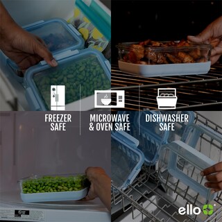 Foto 4 | Recipiente De Vidrio Para Almacenamiento De Alimentos Ello Duraglass, 800 Ml, Paquete De 5 - Venta Internacional.