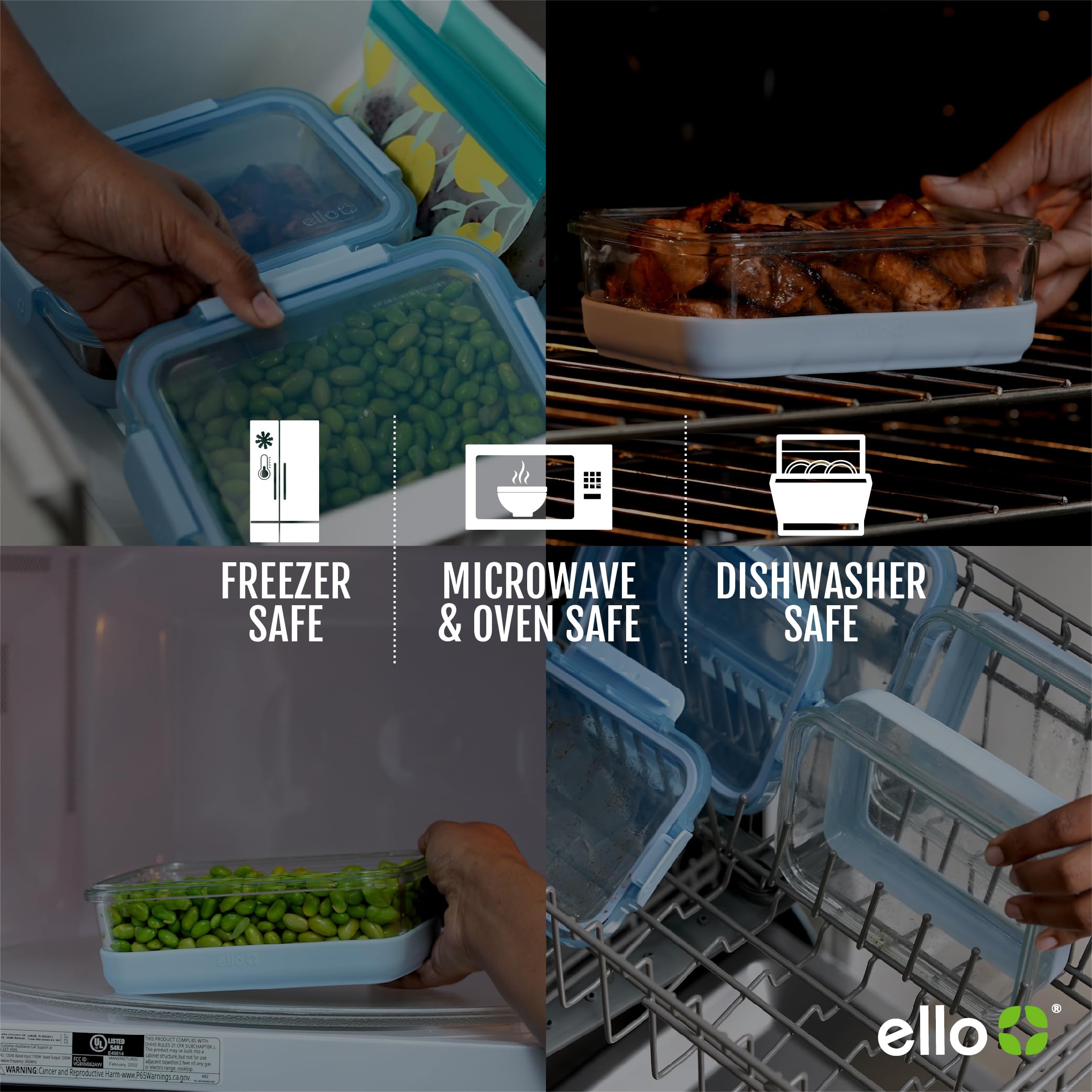 Foto 5 pulgar | Recipiente De Vidrio Para Almacenamiento De Alimentos Ello Duraglass, 800 Ml, Paquete De 5 - Venta Internacional.