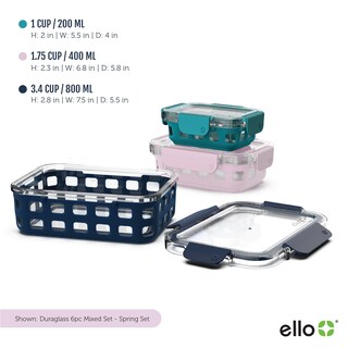 Foto 3 | Recipientes De Almacenamiento De Alimentos, Set De Preparación De Comidas Mixtas Duraglass De Ello - Venta Internacion