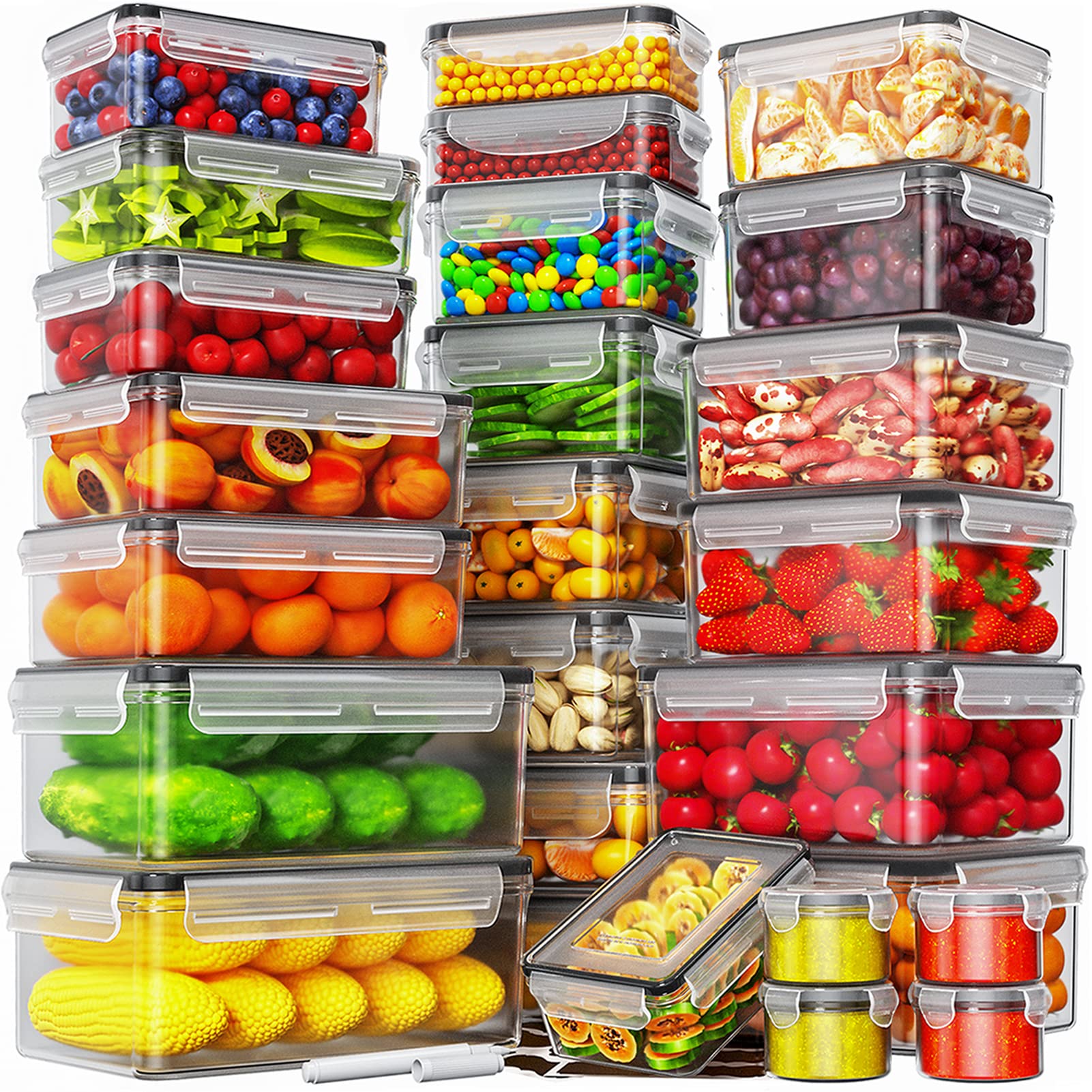 Foto 1 | Juego De Recipientes De Almacenamiento De Alimentos Hometall, 52 Piezas, Herméticos - Venta Internacional.