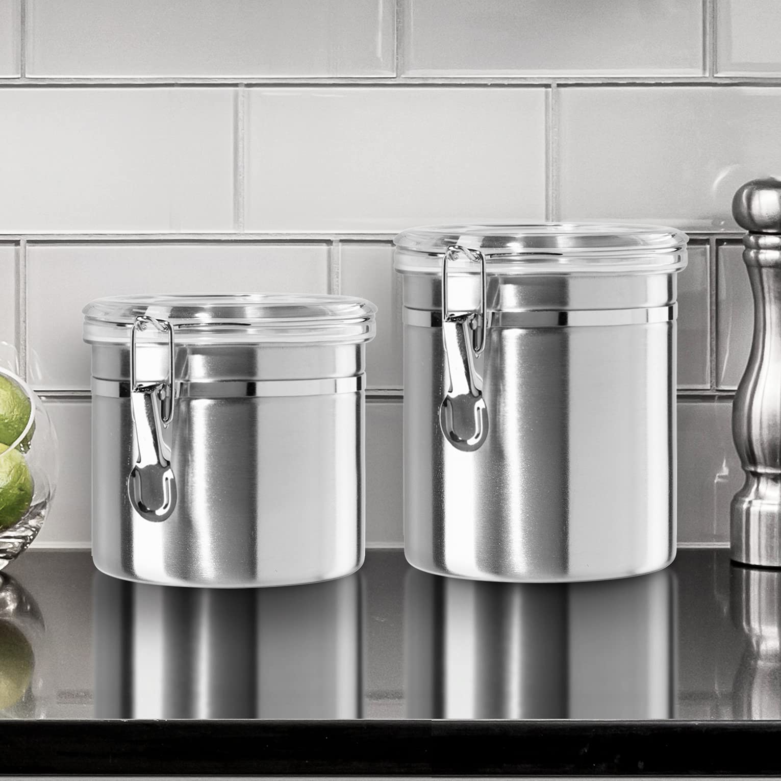 Foto 2 | Bidón De Cocina Oggi De Acero Inoxidable, 770 Ml, Hermético - Venta Internacional.