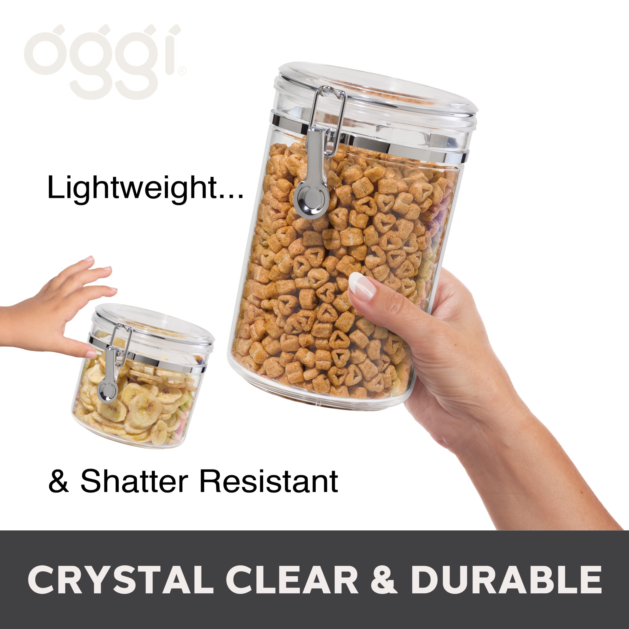 Foto 5 pulgar | Juego De Botes Oggi Clear De 4 Piezas Con Tapas Y Cucharas Con Abrazadera De 1 L, 1,1 L, 1,7 L Y 2,1 L - Venta Inte