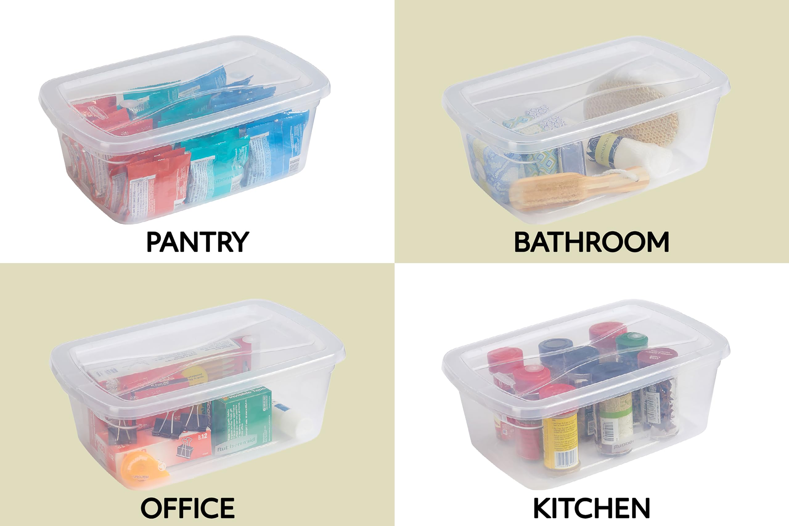 Foto 6 | Contenedores De Almacenamiento Rubbermaid Cleverstore De 6 Litros Con Tapas Con Cierre, Paquete De 12 - Venta Intern