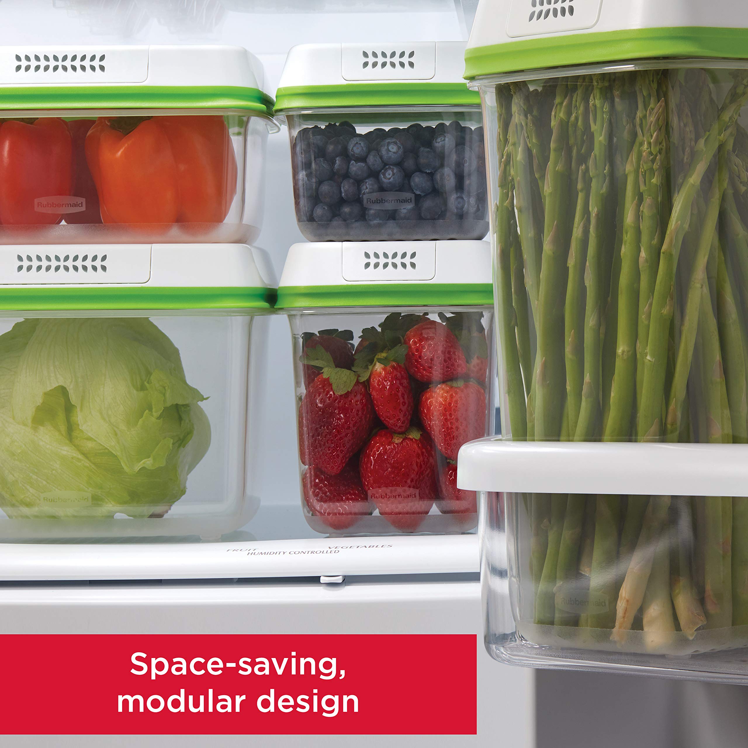 Foto 5 | Recipientes De Almacenamiento De Alimentos Rubbermaid Produce Saver, 4 Piezas - Venta Internacional.