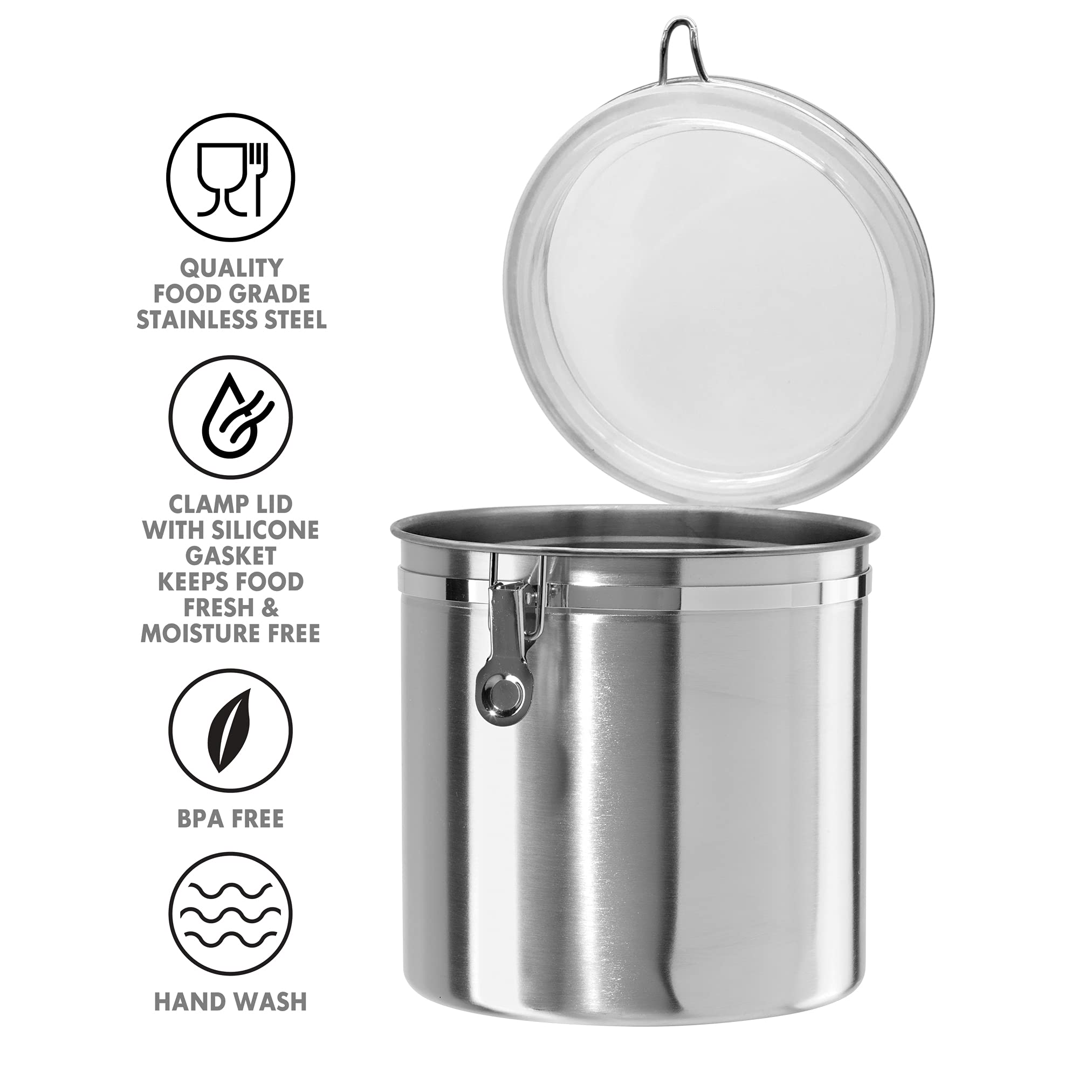 Foto 4 pulgar | Bidón De Cocina Oggi De Acero Inoxidable, 4,5 L/152 Fl Oz, Hermético - Venta Internacional.