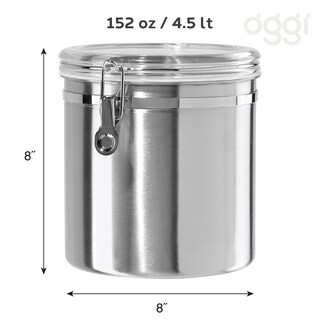 Foto 5 | Bidón De Cocina Oggi De Acero Inoxidable, 4,5 L/152 Fl Oz, Hermético - Venta Internacional.