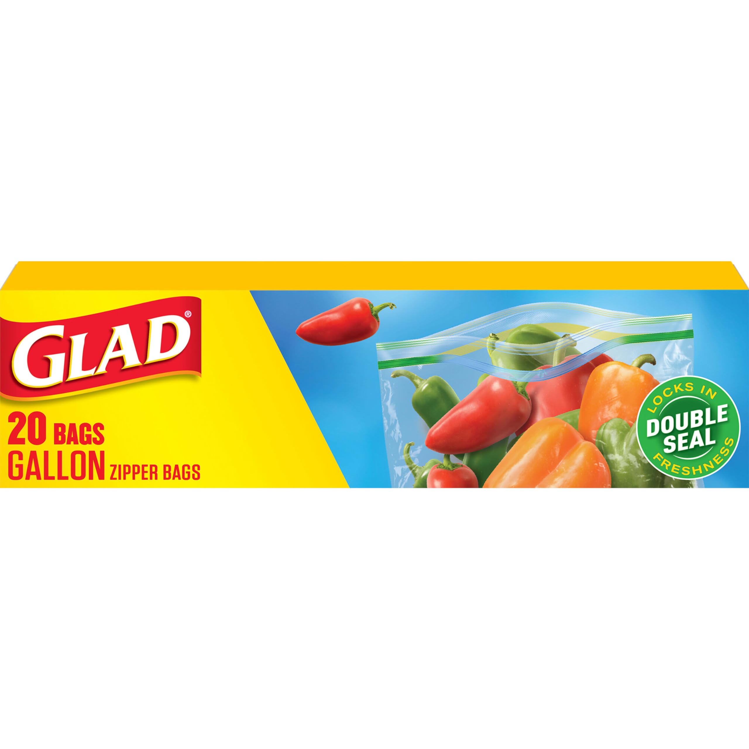 Foto 2 pulgar | Bolsas De Plástico Glad Gallon Para Almacenamiento De Alimentos, 20 Unidades, Sin Bpa - Venta Internacional.