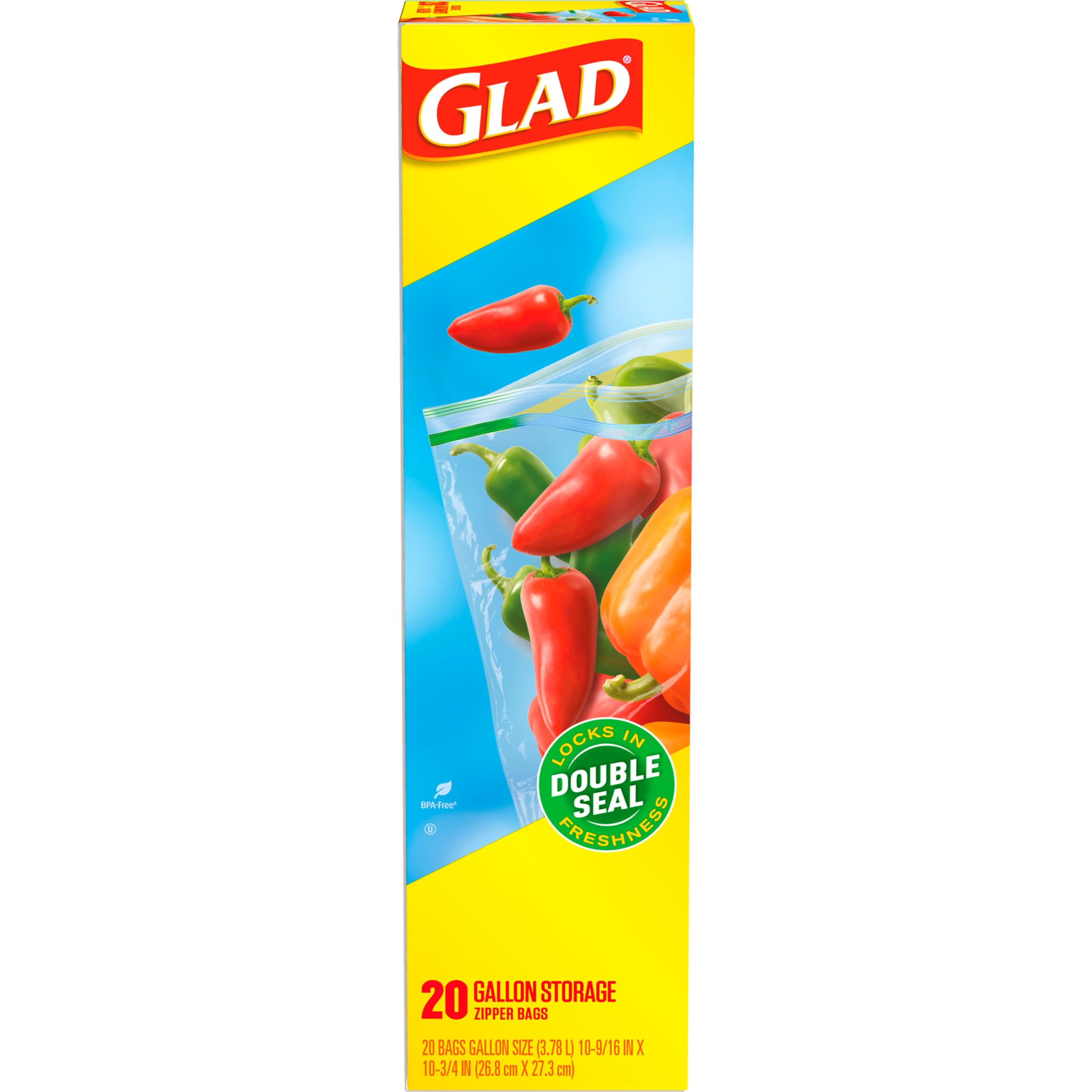 Foto 8 pulgar | Bolsas De Plástico Glad Gallon Para Almacenamiento De Alimentos, 20 Unidades, Sin Bpa - Venta Internacional.