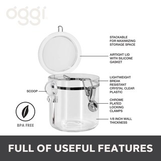 Foto 2 | Recipiente De Almacenamiento De Alimentos Oggi, Recipiente Transparente, 1,1 L/38 Oz, Hermético - Venta Internacional.