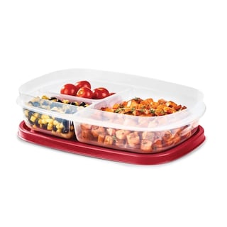 Foto 3 | Recipientes Rubbermaid Easyfindlids Para Preparación De Comidas, 1,2 L, Color Rojo, Paquete De 5 - Venta Internacional.
