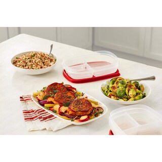 Foto 5 | Recipientes Rubbermaid Easyfindlids Para Preparación De Comidas, 1,2 L, Color Rojo, Paquete De 5 - Venta Internacional.