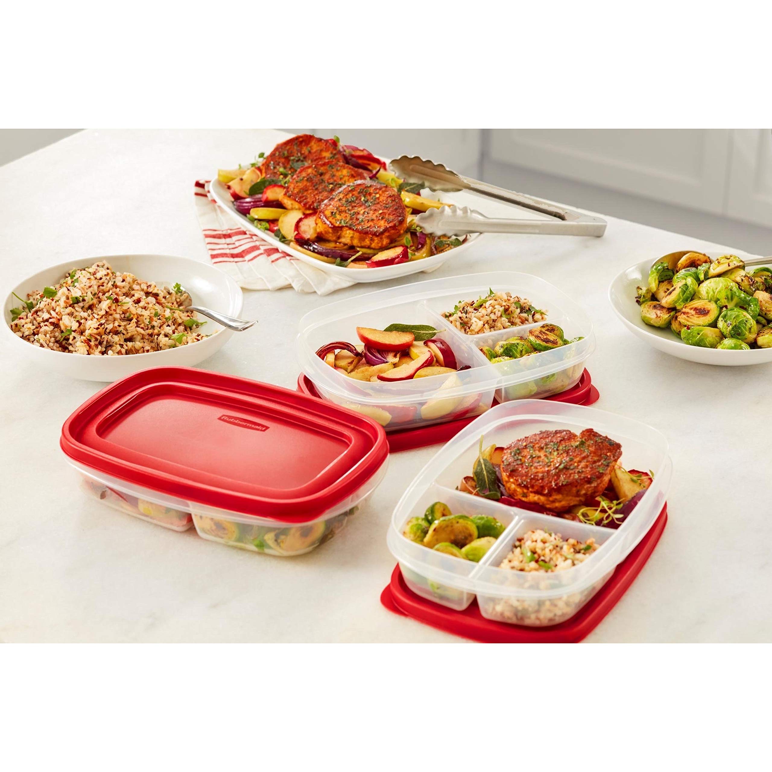 Foto 7 pulgar | Recipientes Rubbermaid Easyfindlids Para Preparación De Comidas, 1,2 L, Color Rojo, Paquete De 5 - Venta Internacional.