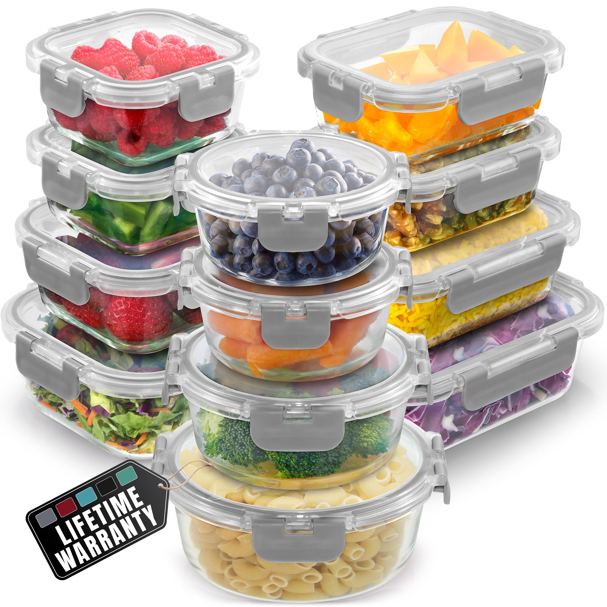 Recipientes De Vidrio Para Preparación De Comidas Zulay Kitchen, Paquete De 12 Con Tapas - Venta Internacional.
