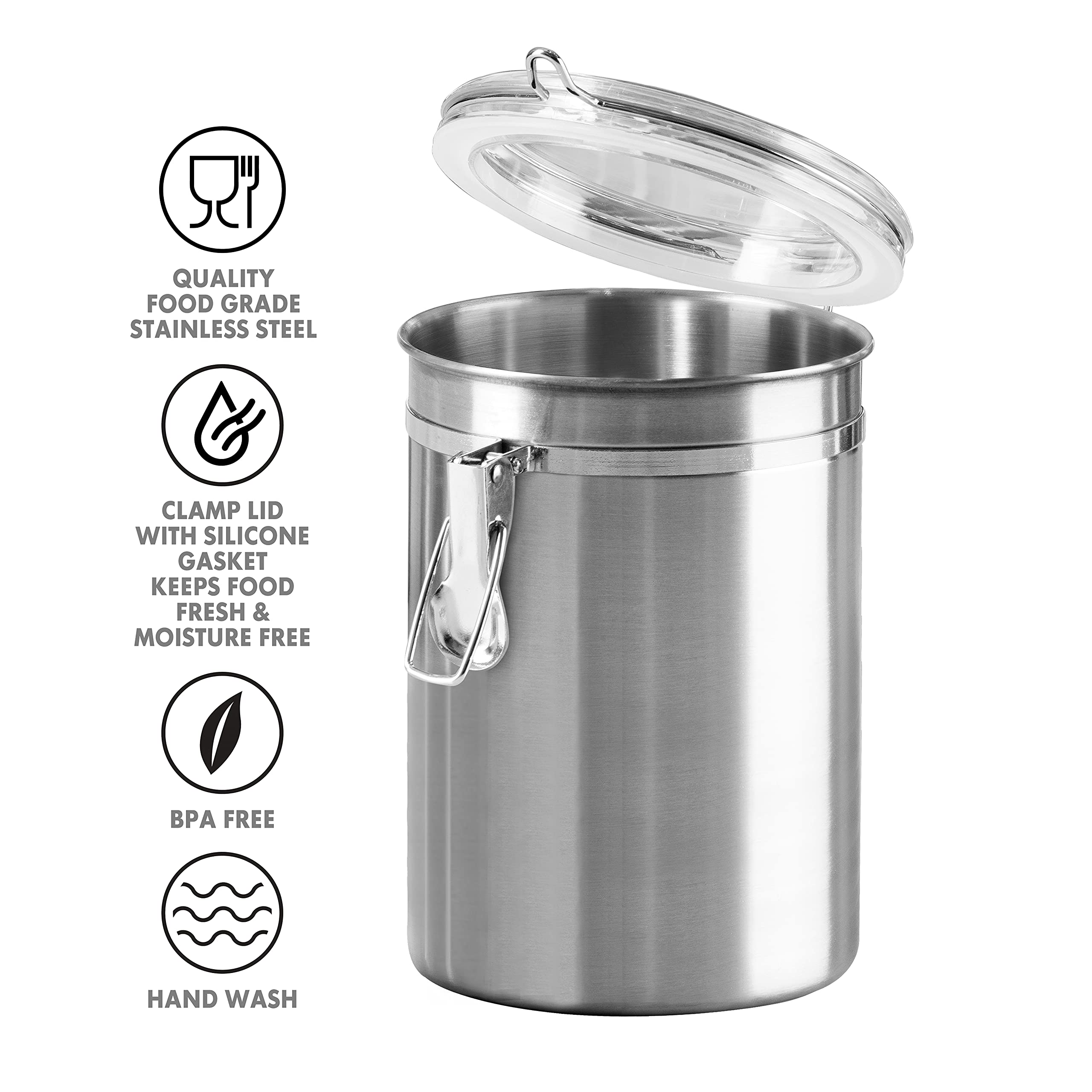 Foto 3 | Recipiente De Cocina Oggi De Acero Inoxidable Con Tapa Hermética De 1,5 L - Venta Internacional.