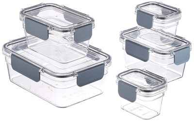 Foto 1 | Recipiente De Plástico Tritan De Amazon Basics, 10 Unidades - Venta Internacional.
