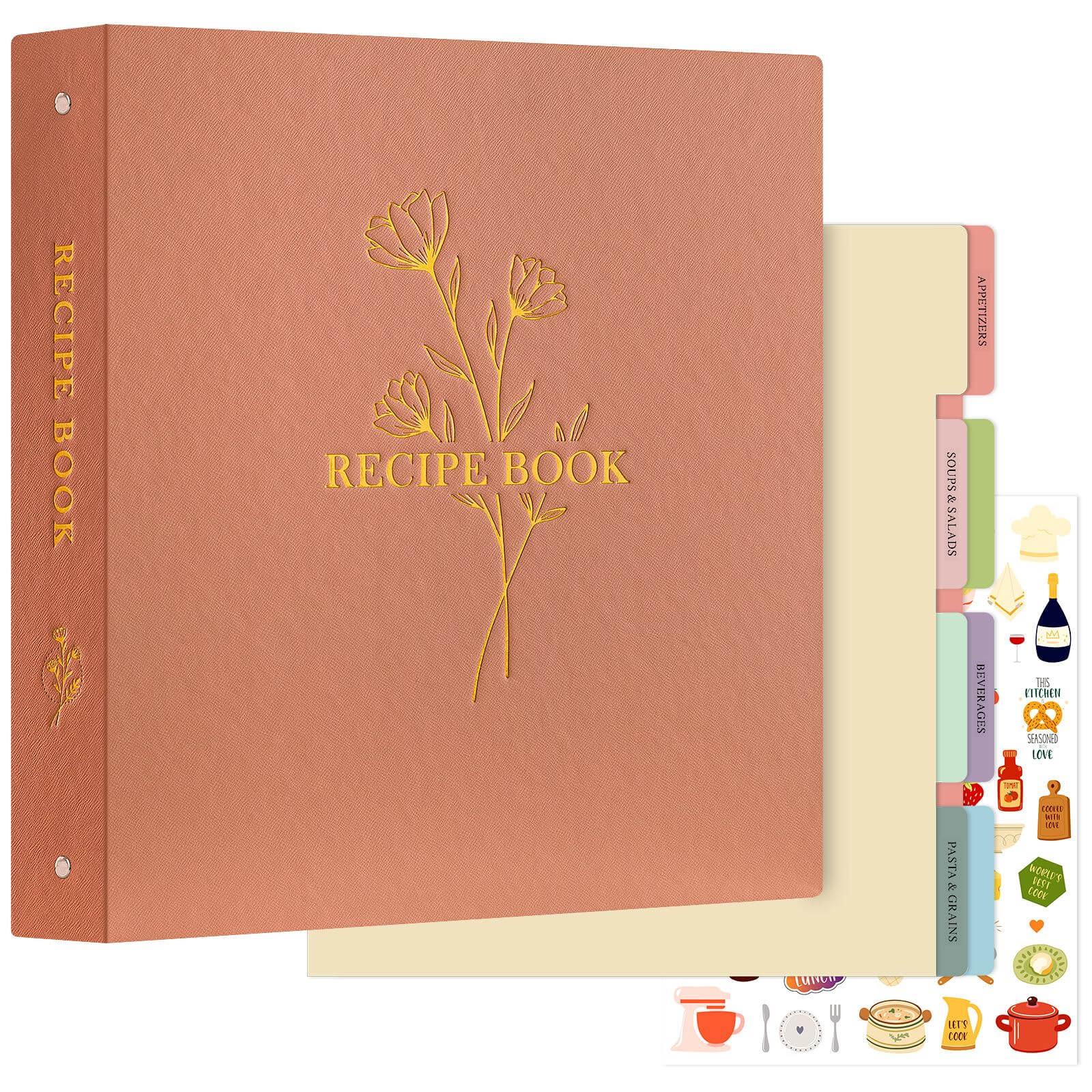 Carpeta De Recetas Lanpn Impermeable Con 60 Fundas De Plástico Para 116 Recetas - Venta Internacional.