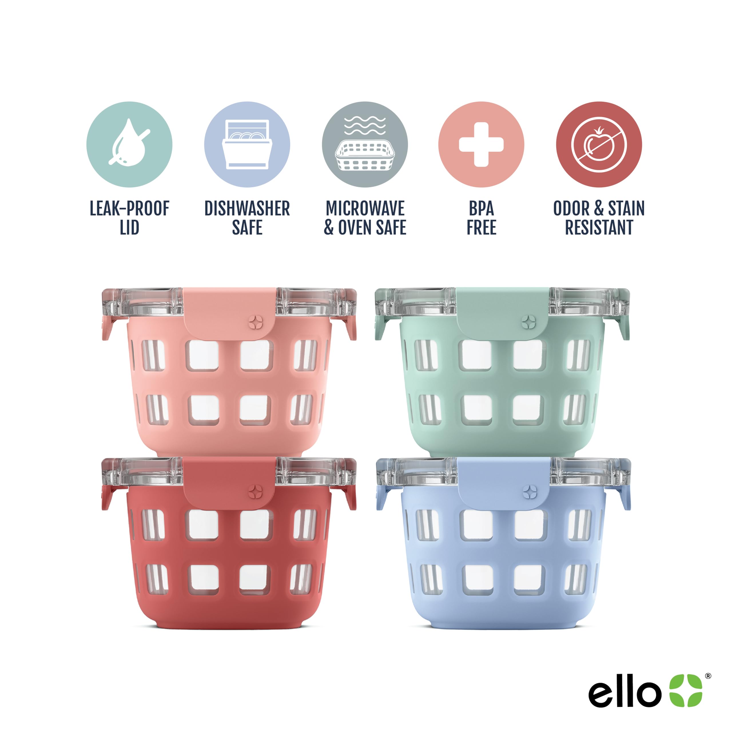 Foto 4 pulgar | Set De Vidrio Para Preparar Comidas Ello Duraglass, A Prueba De Fugas, 500 Ml X 2 - Venta Internacional.