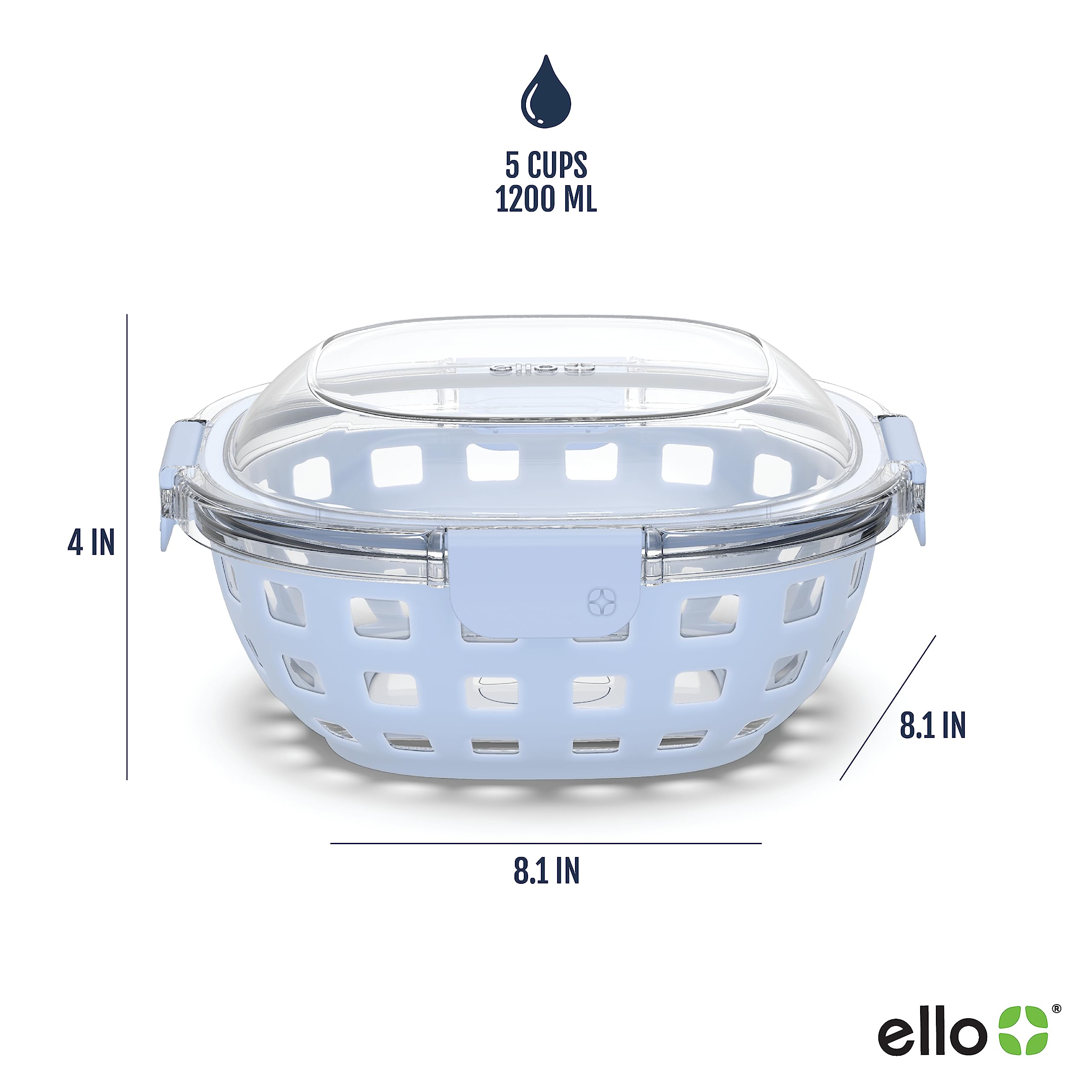 Foto 4 pulgar | Lonchera De Vidrio Para Almacenamiento De Alimentos Ello Duraglass 1.2 L - Venta Internacional.