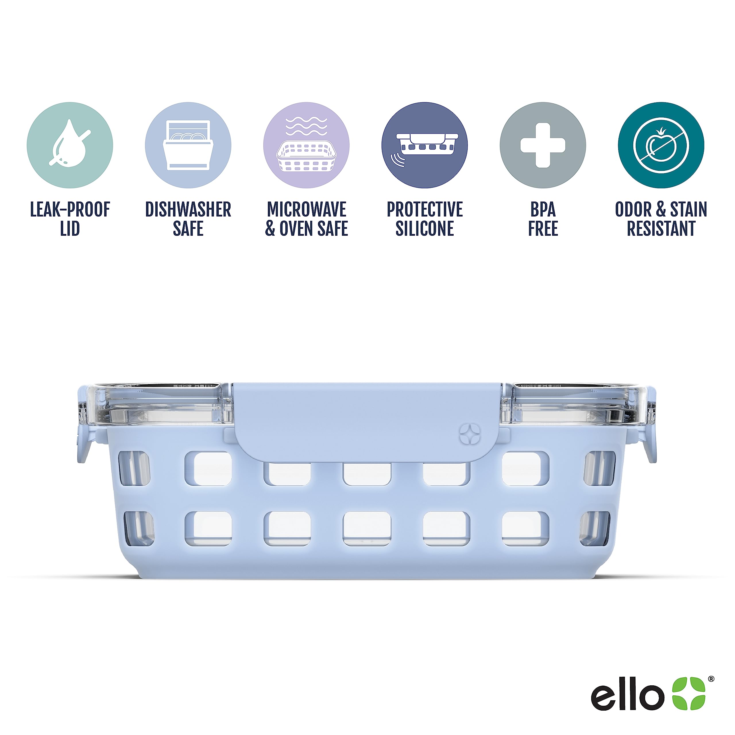 Foto 3 pulgar | Recipiente De Vidrio Para Almacenamiento De Alimentos Ello Duraglass, 800 Ml, Paquete De 5 - Venta Internacional.