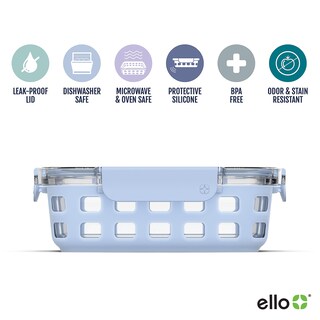 Foto 2 | Recipiente De Vidrio Para Almacenamiento De Alimentos Ello Duraglass, 800 Ml, Paquete De 5 - Venta Internacional.