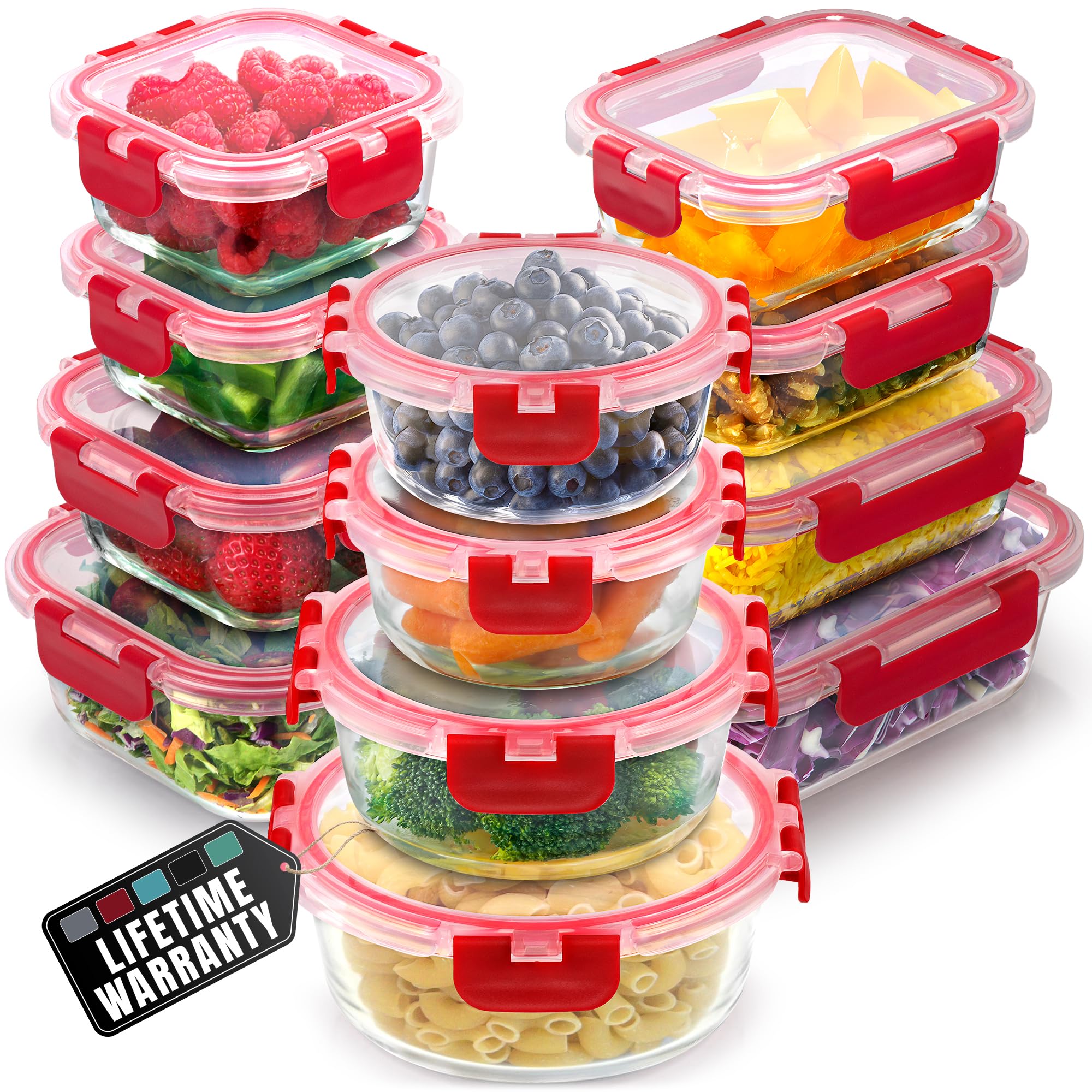 Foto 1 | Recipientes De Vidrio Para Preparación De Comidas Zulay Kitchen, Paquete De 12 Con Tapas - Venta Internacional.