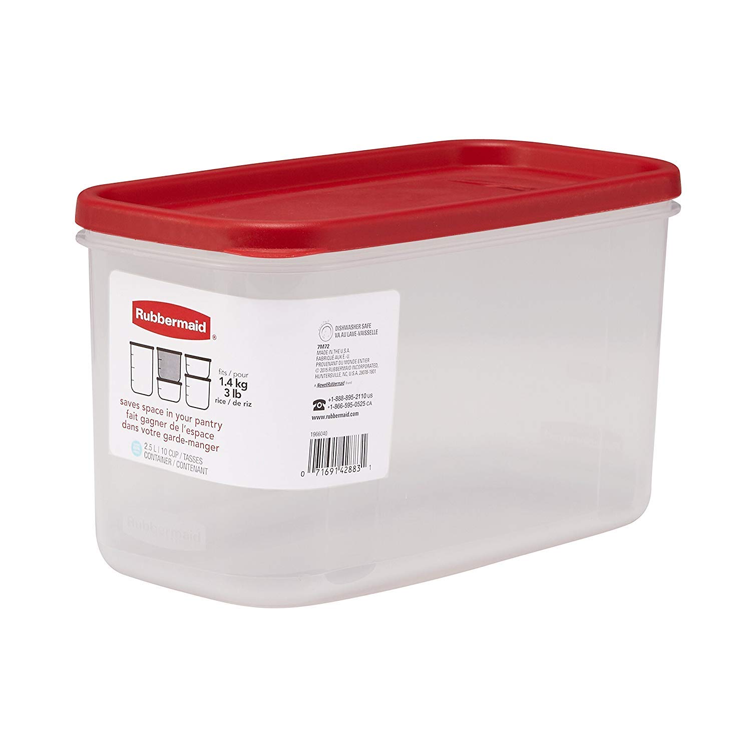Foto 3 pulgar | Recipiente Rubbermaid Para Alimentos Secos, 10 Tazas (juego De 3), Transparente - Venta Internacional.