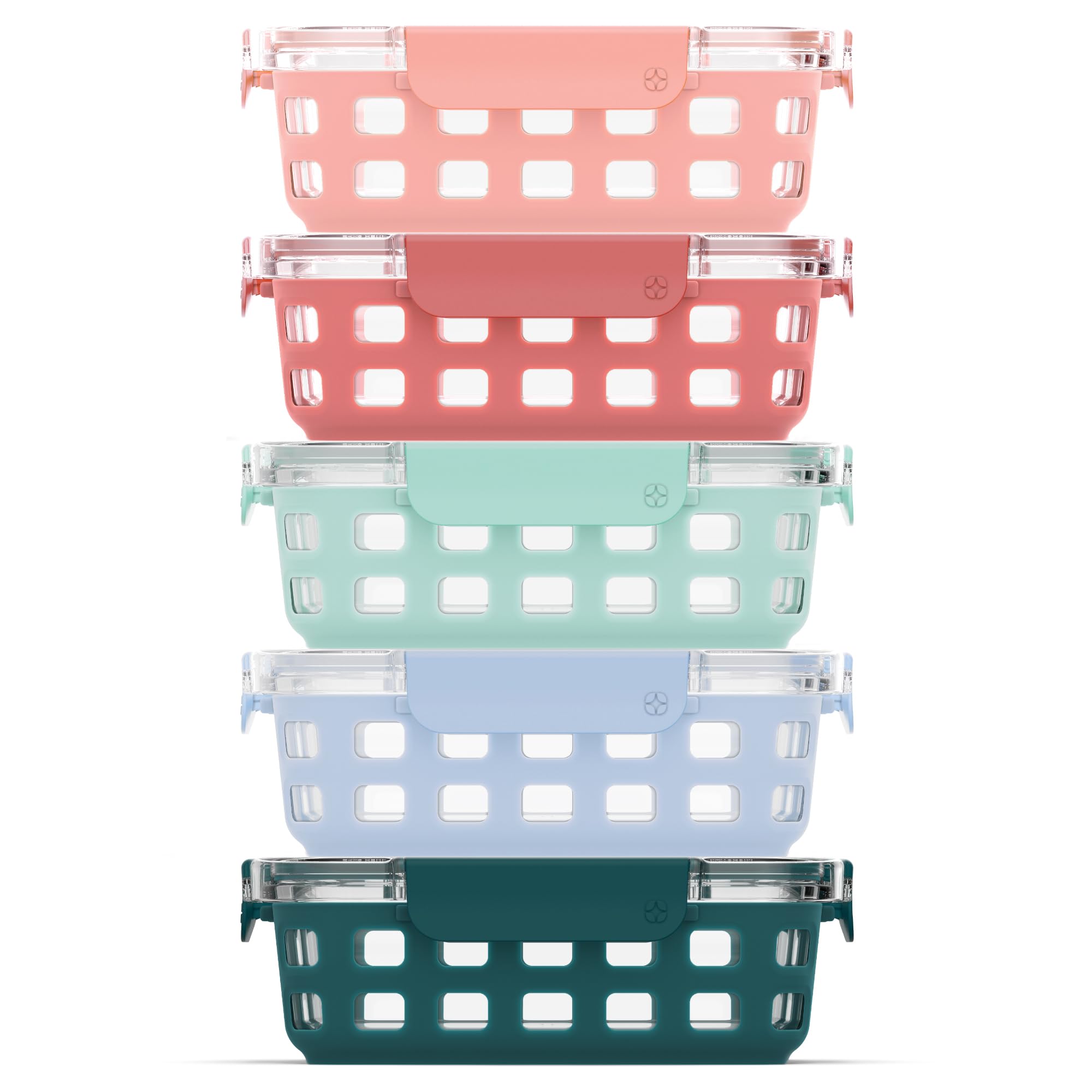 Recipiente De Vidrio Para Almacenamiento De Alimentos Ello Duraglass, 800 Ml, Paquete De 5 - Venta Internacional.