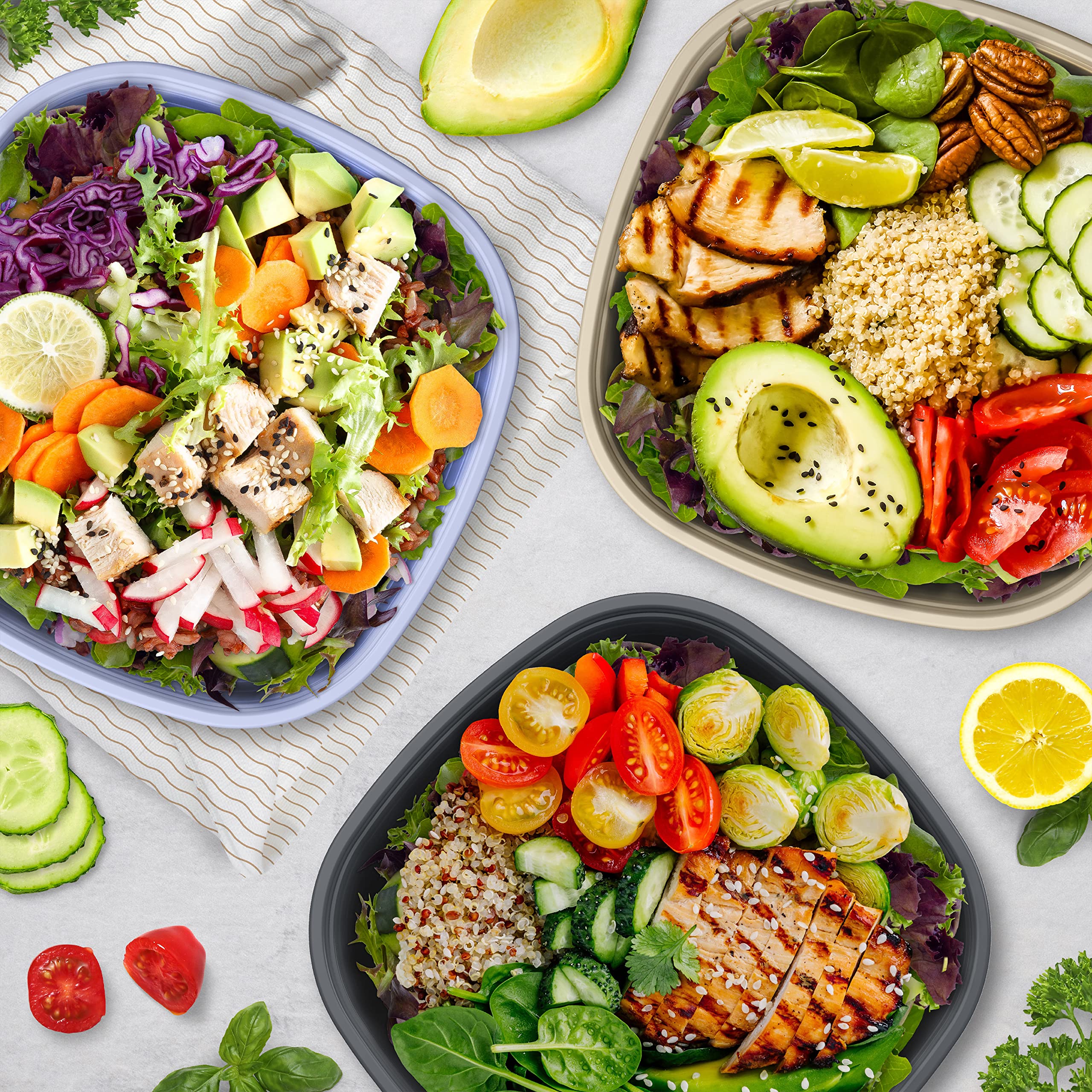 Foto 2 | Recipientes Para Almacenar Alimentos Meal Prep Bentgo Prep, 10 Tazones Y 10 Tapas - Venta Internacional.