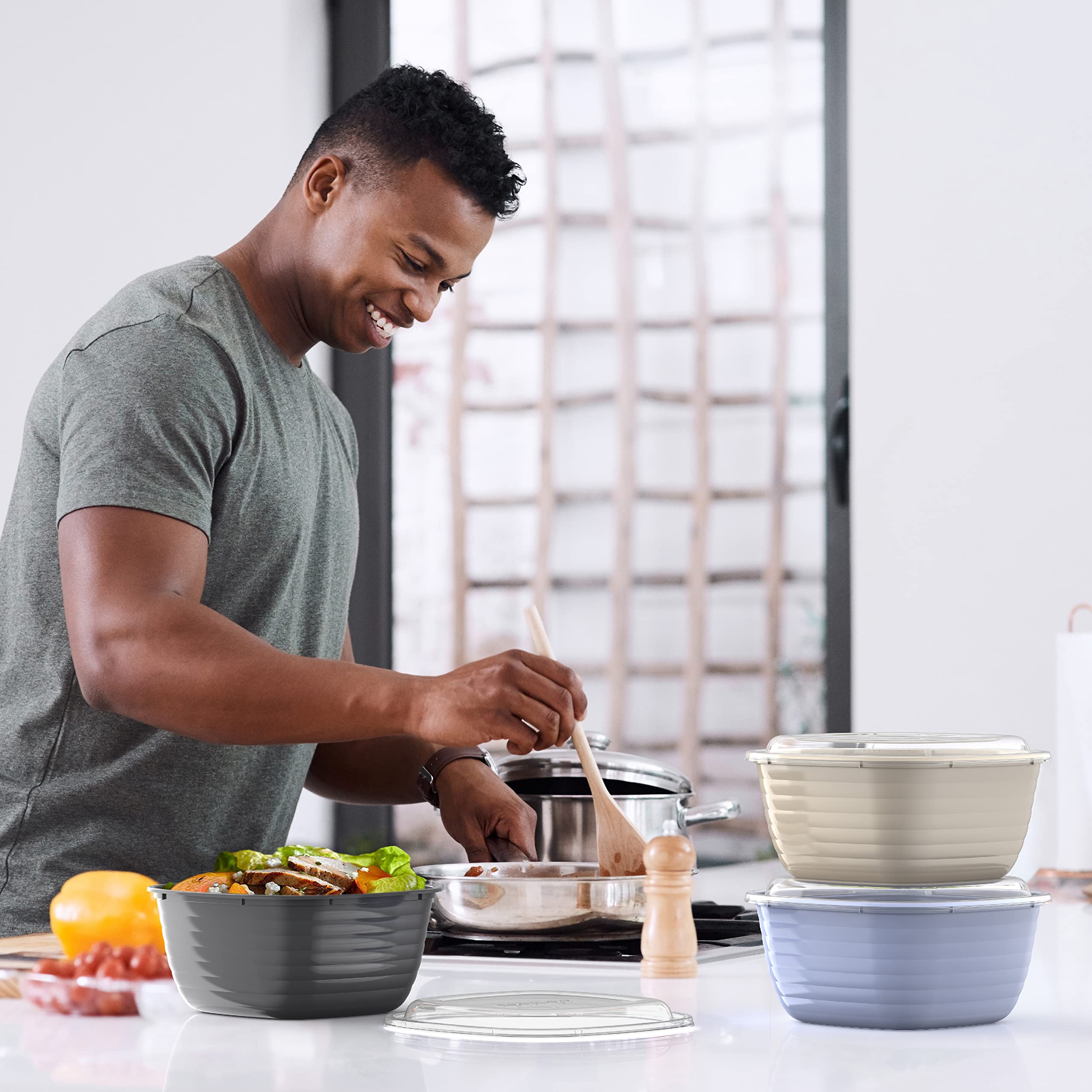 Foto 4 | Recipientes Para Almacenar Alimentos Meal Prep Bentgo Prep, 10 Tazones Y 10 Tapas - Venta Internacional.